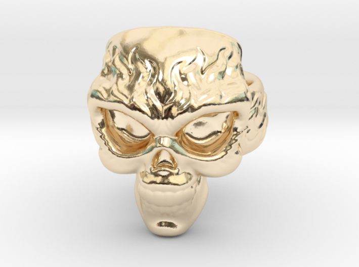 Elemental Skull Ring 'Fire' 3d printed