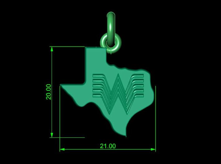 Whataburger Texas charm 20mm 3d printed 