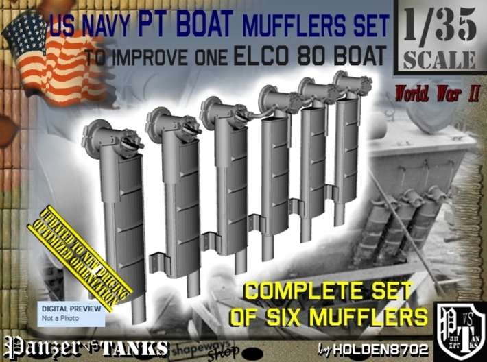1/35 Elco PT Boat Mufflers Set001 3d printed