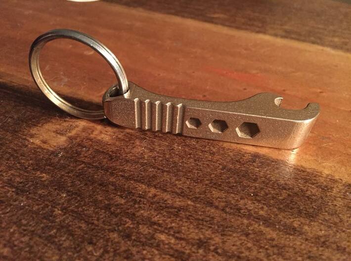 Bottle Opener Wrench Keychain 3d printed Split Key Ring not included
