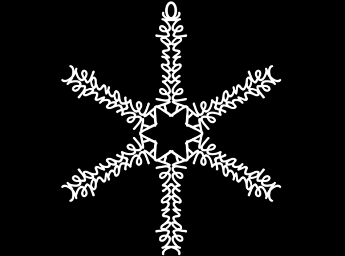 Alexander snowflake ornament 3d printed