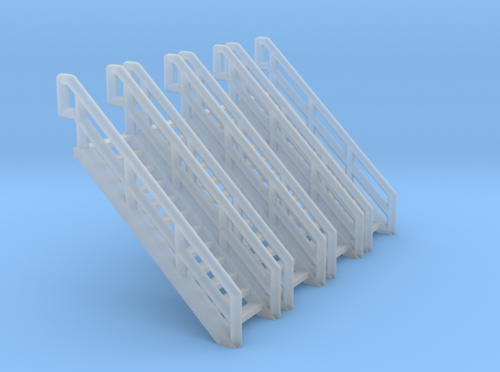 Z Scale Industrial Stairs 12 (4pc) 3d printed