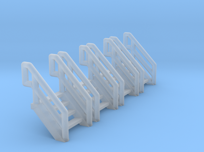 Z Scale Industrial Stairs 4 (4pc) 3d printed