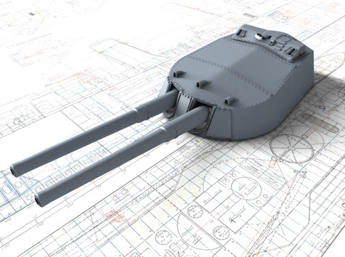 1/350 MKI* HMS Renown Guns 1924 3d printed 3d render showing B Turret Rangefinder