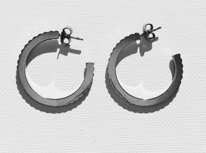 Ingranaggi Hoop Earrings 3d printed