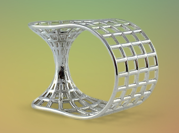 Wormhole Ring 3d printed Featured Image in Premium Silver