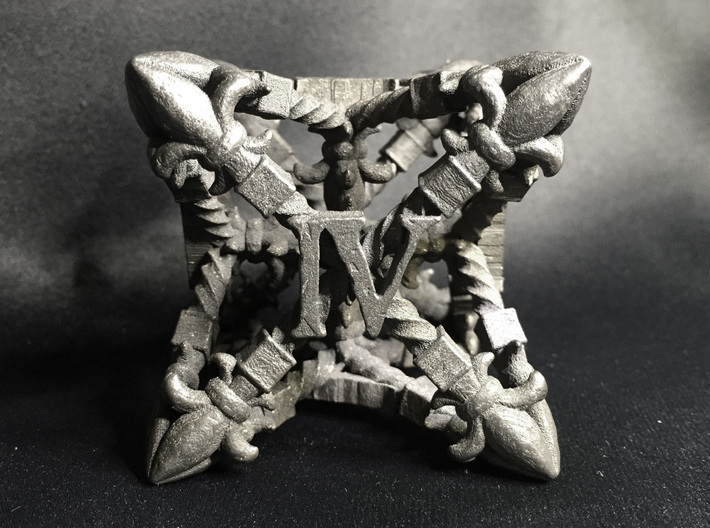 Wrought Iron D6 3d printed Large Grey Steel