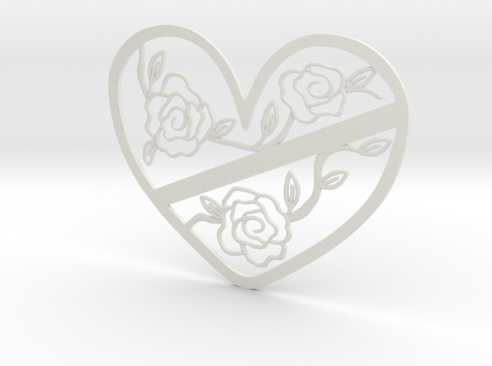 Heart with Roses 3d printed