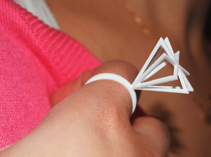 Ring With Pyramid size 9 3d printed