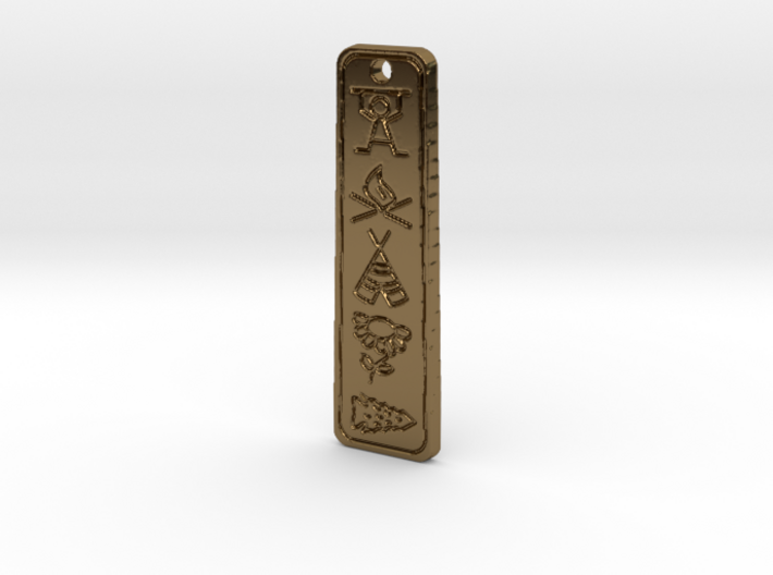 5th Year Pipestone Pendant 3d printed Polished Bronze