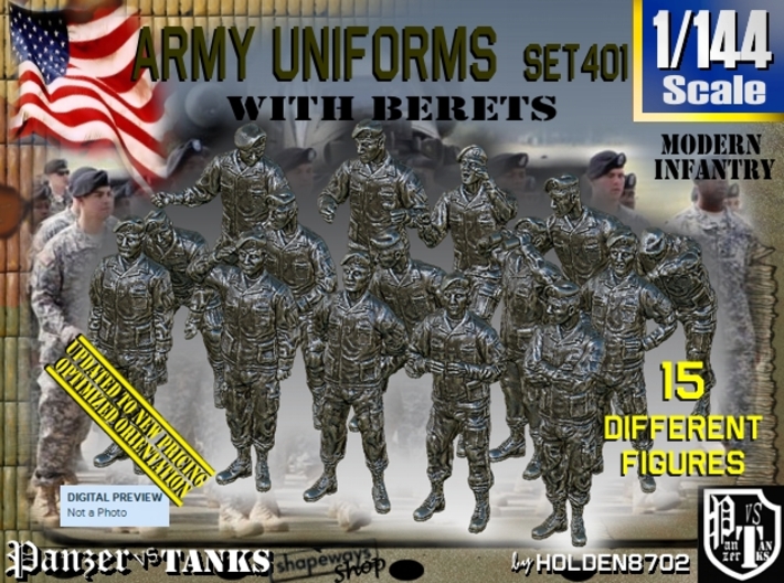 1/144 Modern Uniforms Berets Set401 3d printed