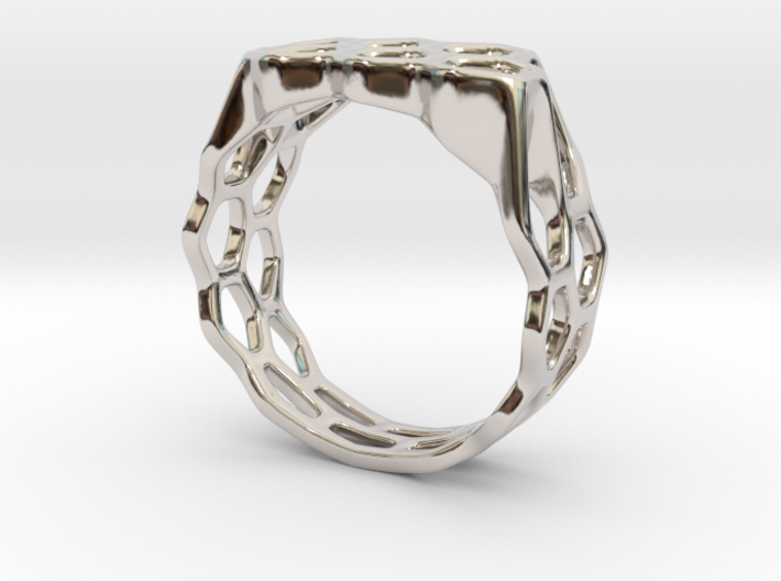 Double Hex Ring, Tapered, Size 8 3d printed