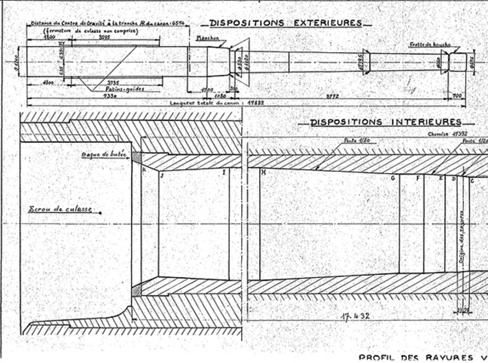 1/400 Richelieu 380 mm/45 (14.96") Guns 1940 3d printed Builders Plans