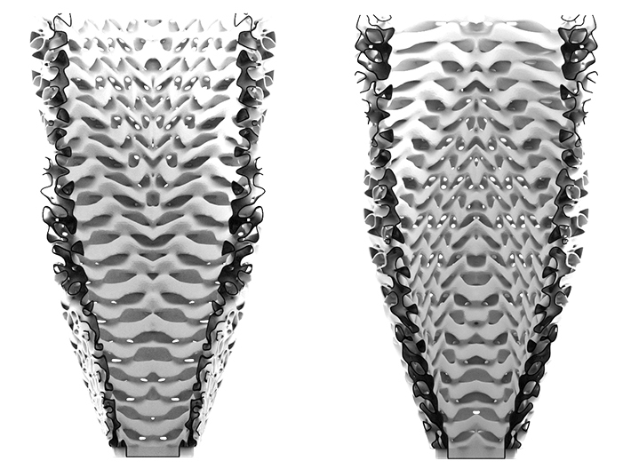 Differentiated Lidinoid Lampshade 3d printed Sections 001