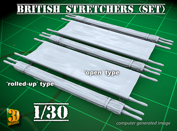 British Stretchers - mix set (1/30) 3d printed British Stretchers 1/30