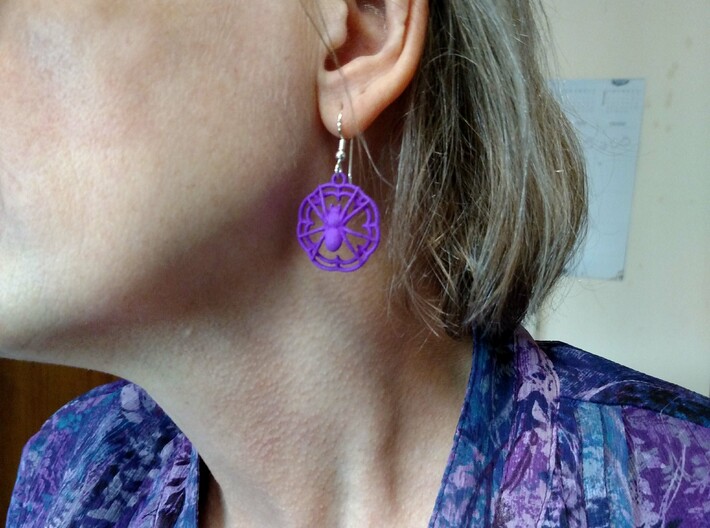 Spider earring 3d printed 