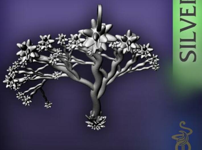 'Blossom tree' a fractal pendant 6cm  3d printed 4