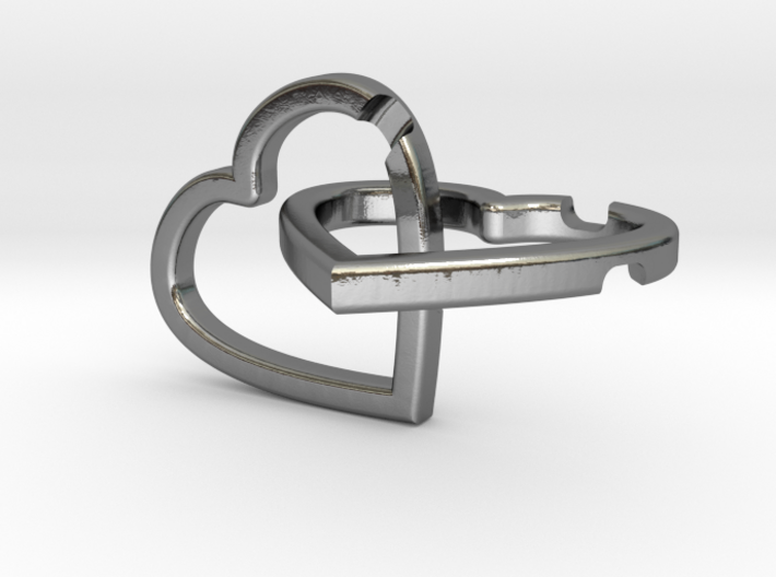 Interlocking Hearts Pendant 3d printed File Rendering
