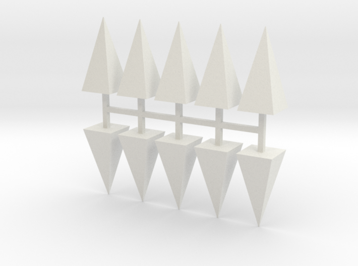 Parkhecke Buchsbaum Pyramide 10er Set - 1:120 3d printed