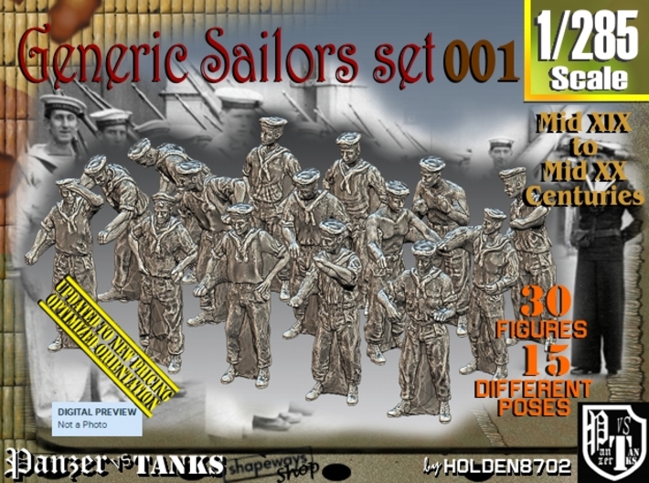 1/285 Generic Sailors Set001 3d printed
