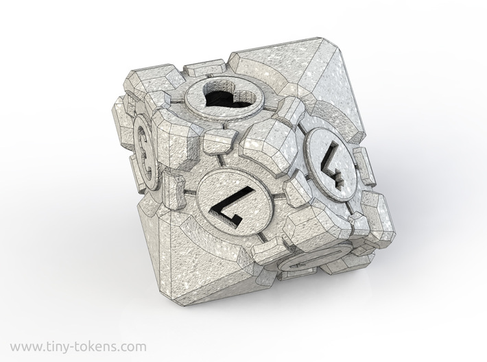Companion Cube D10 - Portal Dice 3d printed 