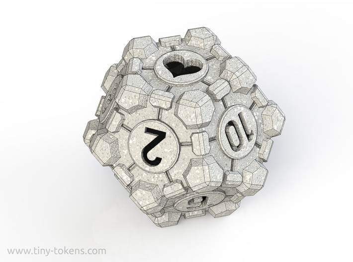 Companion Cube D12 - Portal Dice 3d printed 