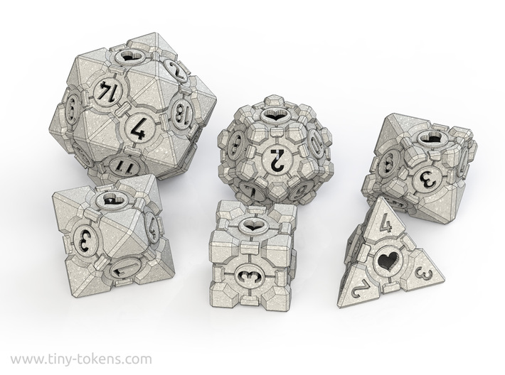 Companion Cube Polyhedral 6 Dice Set (Y3THPSRAM) by Foxworks