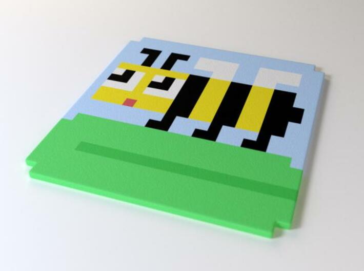 8-bee coaster 3d printed Exclusive 8-bit coaster by the Sevensheaven studio