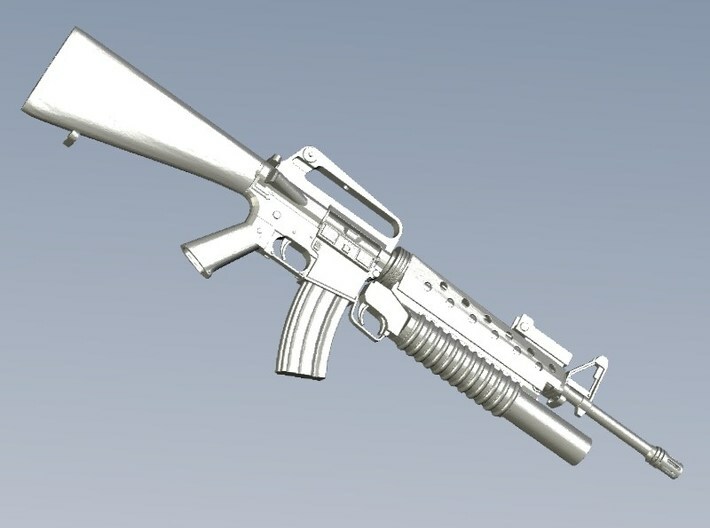 1/10 scale Colt M-16A1 & M-203 rifle x 1 3d printed 