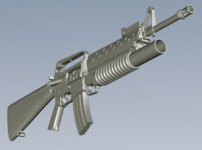 1/10 scale Colt M-16A1 & M-203 rifle x 1 3d printed 