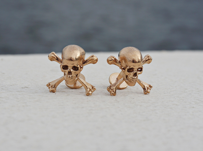 Skull And Crossbones Cufflinks 3d printed 