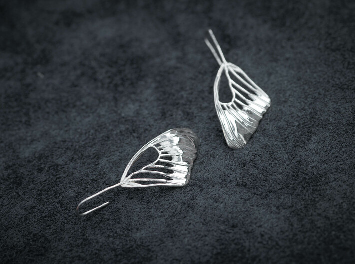 Butterfly Wing Drop Earrings 3d printed 