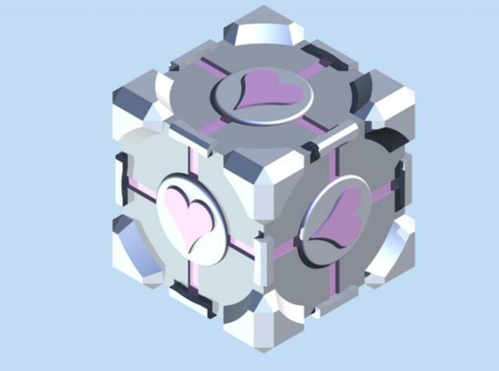 Companion Cube 3d printed Render