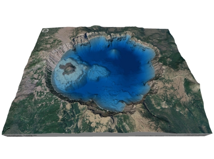 Crater Lake Bathymetry Map 3d printed