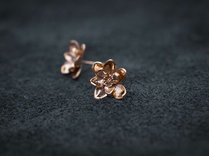 Wild Rose Earrings 3d printed