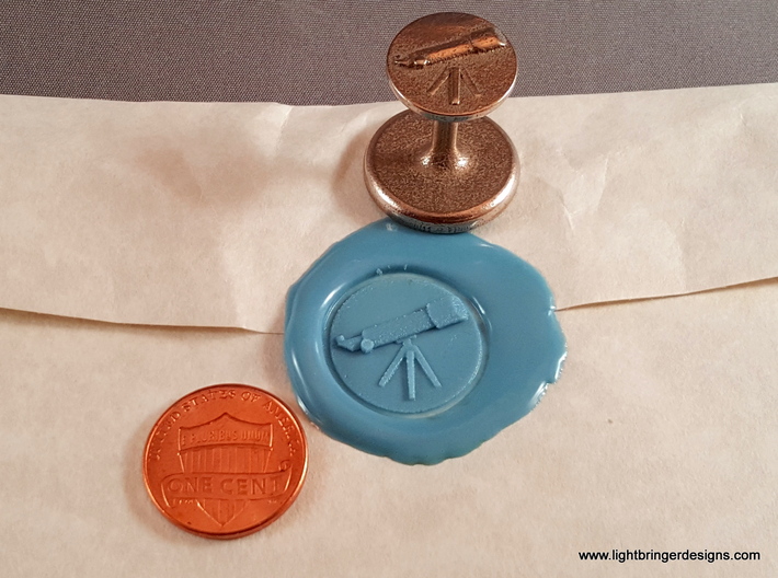 Telescope Wax Seal 3d printed Penny for scale