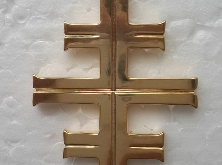 Gea's Cross 3d printed Gold Plate Brass