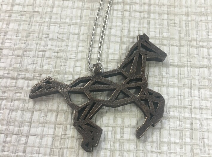 Horse Geometric Necklace 3d printed 