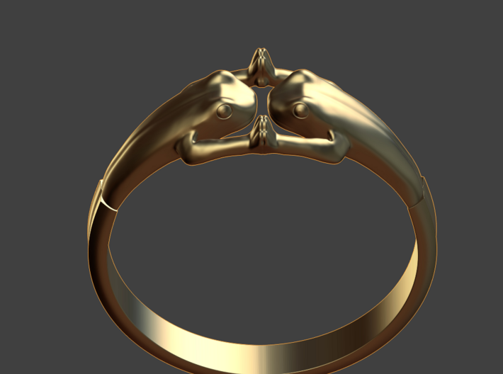 Frogs Ring size 8 3d printed front