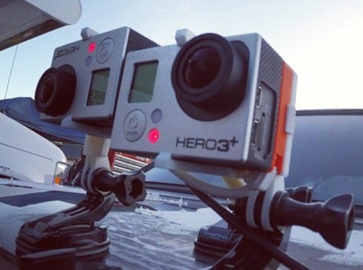 GoPro HERO 3+ 3D System: Wider Lens Separation 3d printed Rig running on the back of a Lemons racecar