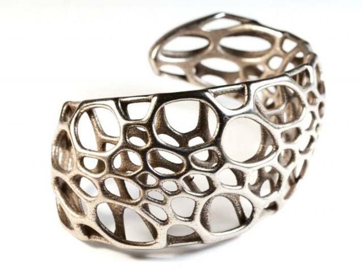 Spiral Cuff 3d printed in stainless steel