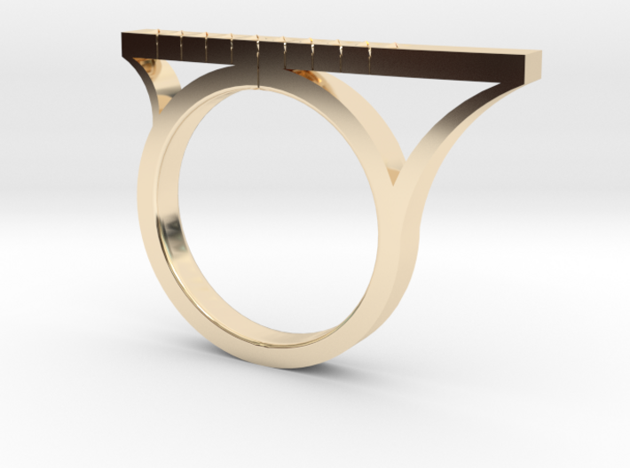 Asymmetric Bar Ring with Geometric Pyramid Pattern 3d printed