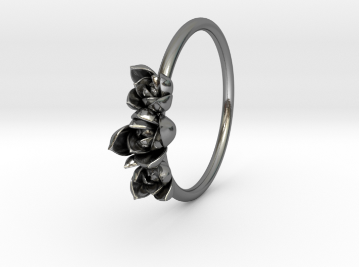 Succulent Trio Ring 3d printed 