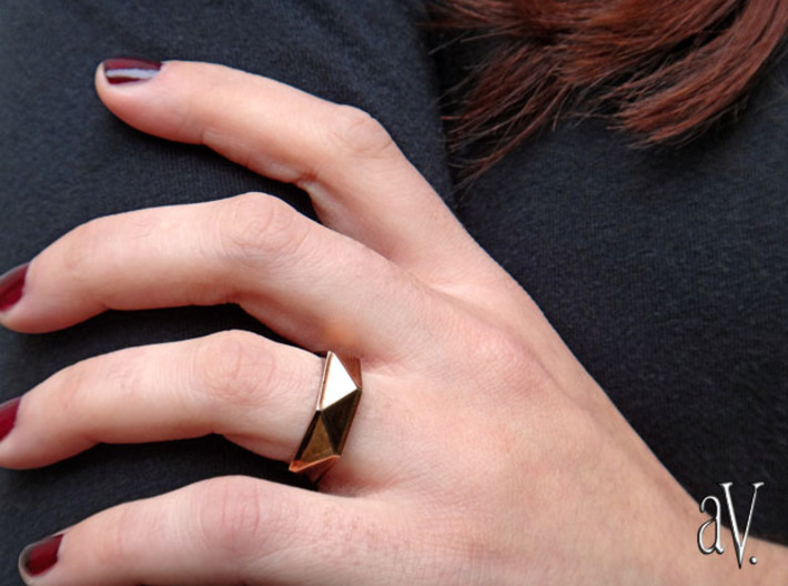 Faceted6 Sided Ring 3d printed