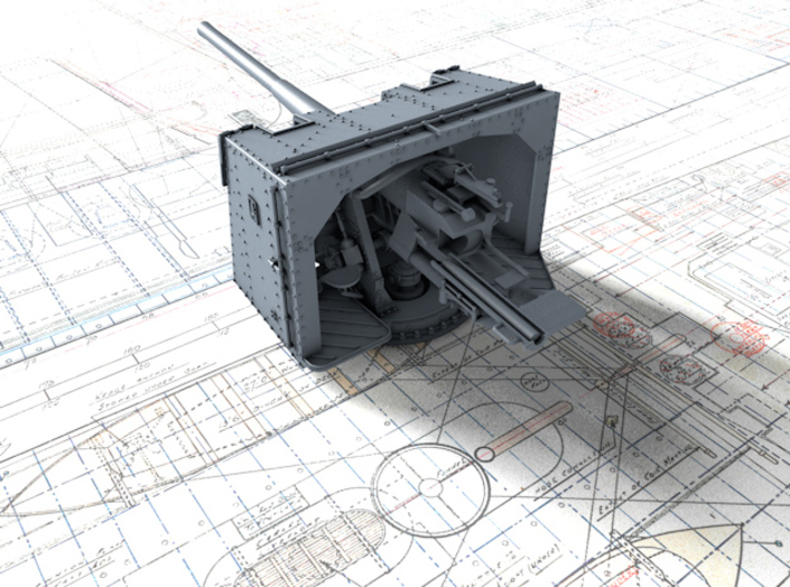 1/72 4.7"/45 (12cm) QF Mark IX CPXVII Gun x1 3d printed 3d render showing product detail