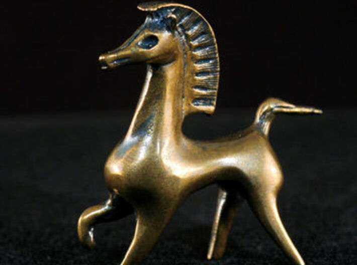 The Black Stallion Figurine  3d printed Solid Bronze