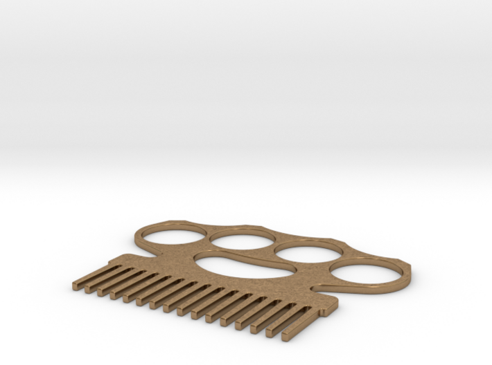 Brass Knuckle Comb/Beard Comb (inward teeth) 3d printed