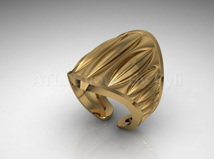 Cocoa Pod Ring – Size 5 - 8 3d printed Gold