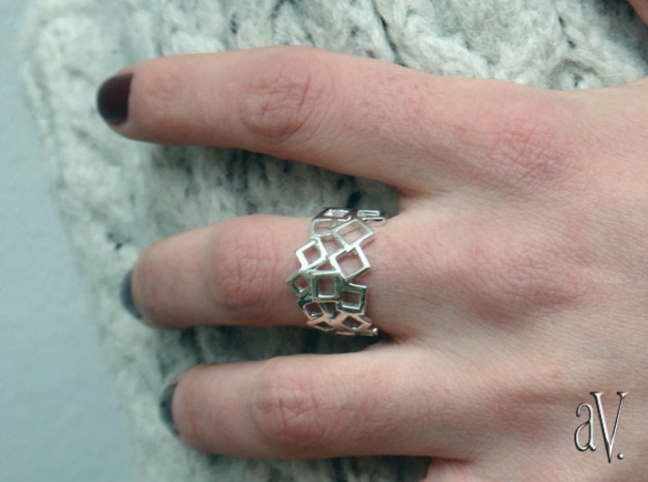 Scatter Squares Ring 3d printed 
