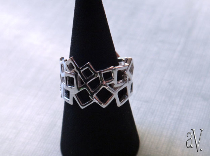 Scatter Squares Ring 3d printed